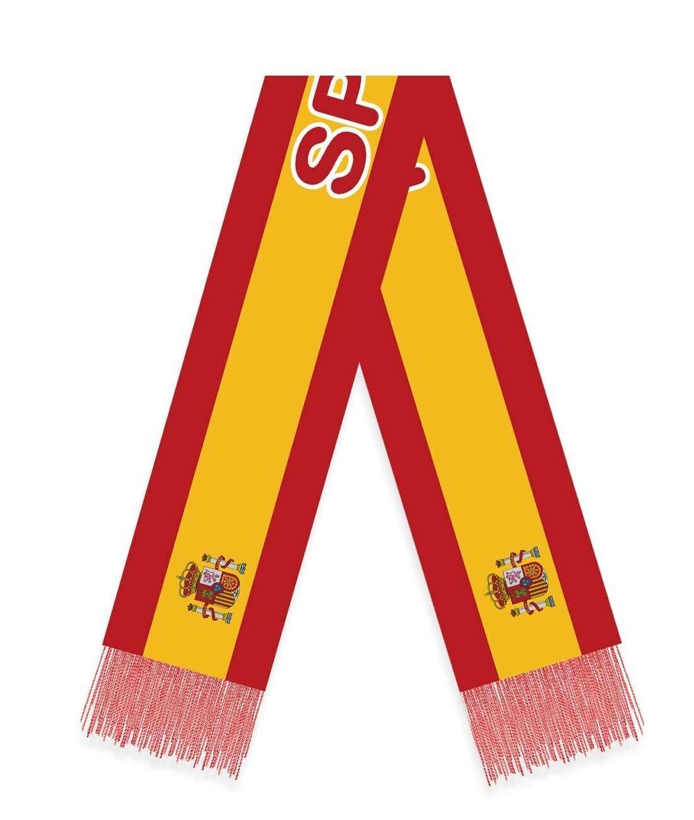 4332 Spain Flag Scarf, 5FT Long Spanish Velvet Shawl,150×18cm Decor